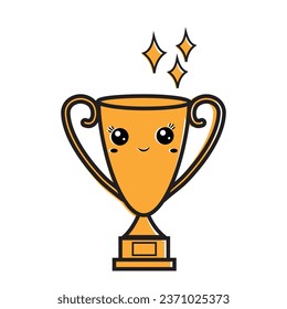 Carácter, copa de victoria, premio, carácter vector, ilustración aislada