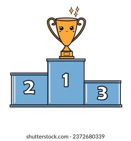 Carácter, copa de victoria, premio, carácter vector, ilustración aislada
