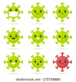 Character virus set with different expressions