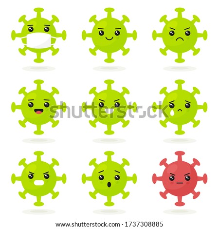 Character virus set with different expressions