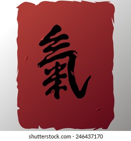 Character vitality, on a red background, torn paper, torn holes.