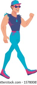 Character walking isolated vector illustration
