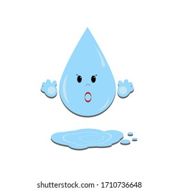 Character water drop, flat design, vector illustration, design application