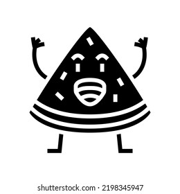 vector de iconos de glifo de sandía de carácter. símbolo de la sandía del personaje. ilustración de símbolo aislado