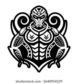 Character wearing taino armour, glyph style icon
