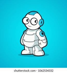 Character of white cute robot