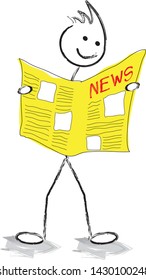 character who reads a newspaper