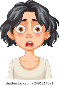 Character with wide eyes and open mouth