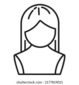 Character wig icon outline vector. Hair style. Short beauty
