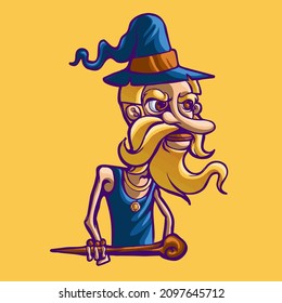 ilustración vectorial funky del asistente de caracteres
