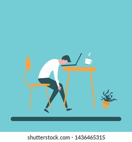 character Woman burnout Long working day lifestyle vector