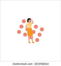 character woman cute fashion and sweet illustration flat people