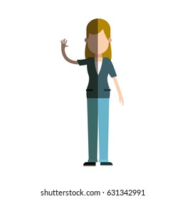 character woman female standing arm up