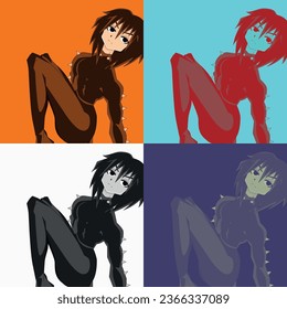 character, woman, gothic, dark, color