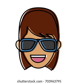 character woman head happy person image