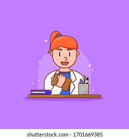 character women hold medical check up