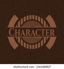 Character wood emblem. Vintage. Vector Illustration.
