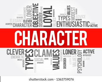 Character Word Cloud Collage Concept Background Stock Vector (Royalty