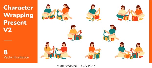 Character Wrapping Colorful Present 2