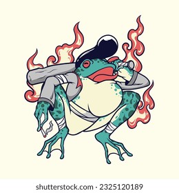	
character the yakuza frog vector art