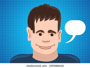 character of the young man in the style of a comic book