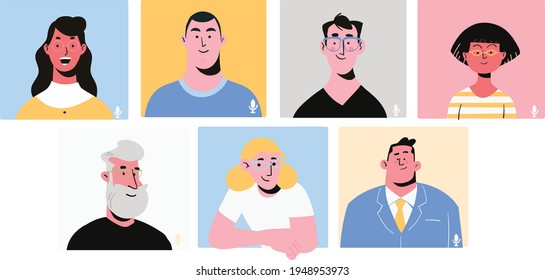 Characteres Illustrated 2d flat Ui Ux Milenial Avatar flat art