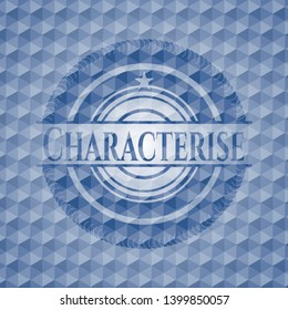 Characterise blue emblem with geometric pattern. Vector Illustration. Detailed.