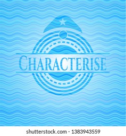 Characterise water badge background. Vector Illustration. Detailed.