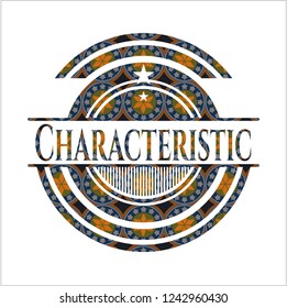 Characteristic arabic emblem background. Arabesque decoration.