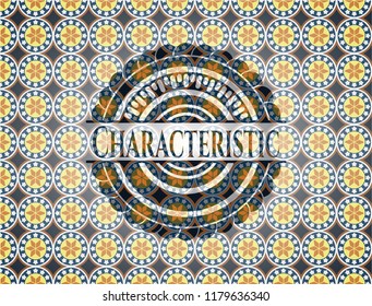 Characteristic arabic style badge. Arabesque decoration.