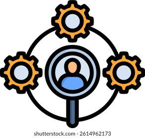 Characteristic Icon Lineal Color Vector Illustration