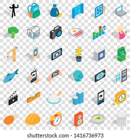 Characteristic icons set. Isometric style of 36 characteristic vector icons for web for any design