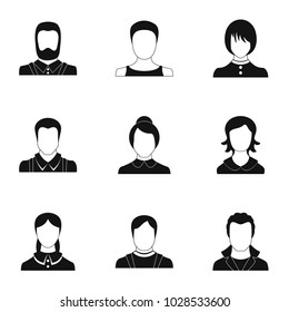 Characteristic icons set. Simple set of 9 characteristic vector icons for web isolated on white background