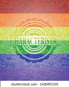 Characteristic lgbt colors emblem. Vector Illustration. Mosaic.