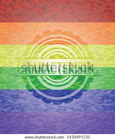 Characteristic lgbt colors emblem. Vector Illustration. Mosaic.