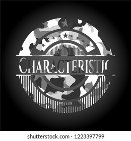 Characteristic on grey camo pattern