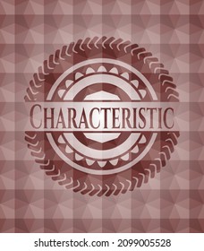 Characteristic red seamless geometric badge. 