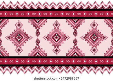 Characteristics of ethnic art cloth Linking characteristics of local fabrics ethnic pattern design Graphics and flowers used to weave carpets, tile patterns, batik, ethnic embroidery