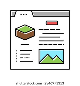 characteristics land color icon vector. characteristics land sign. isolated symbol illustration