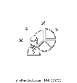 Characteristics of staff diagram pie icon. Element of business charts for mobile concept and web apps icon. Outline, thin line icon for website design and development, app