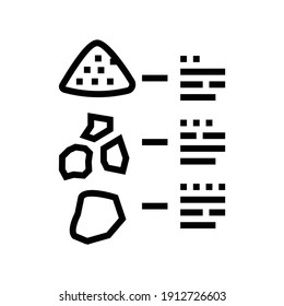 characteristics of stone line icon vector. characteristics of stone sign. isolated contour symbol black illustration