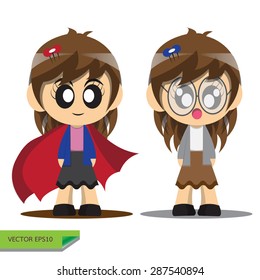 The characteristics of workers normally employed and super vector EPS 10 concept expressed in the ability to work with cartoon characters.