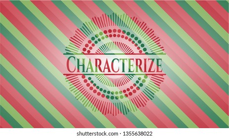 Characterize christmas badge background.