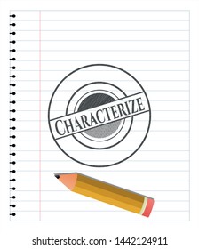 Characterize emblem draw with pencil effect. Vector Illustration. Detailed.
