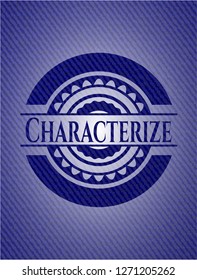 Characterize emblem with jean high quality background