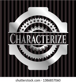 Characterize silvery emblem. Vector Illustration. Mosaic.