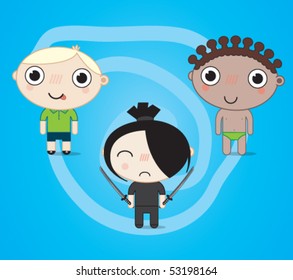 characters from all over the world in japanese style