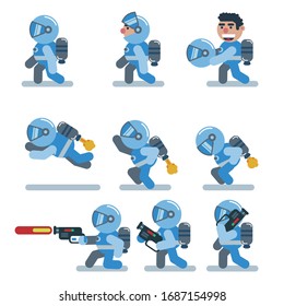 characters astronaut, game, flat ,icon man, cartoon