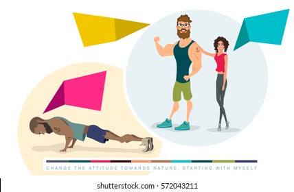 characters are athletes in gym training health