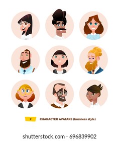 Personagens avatares em estilo plano dos desenhos animados.